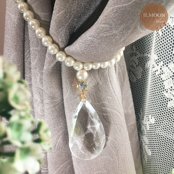 Crystal And Pearls Curtain Tie Backs Decorative Tiebacks Crystal And Pearls Curtain Tie Backs, Crystal Curtain Tiebacks