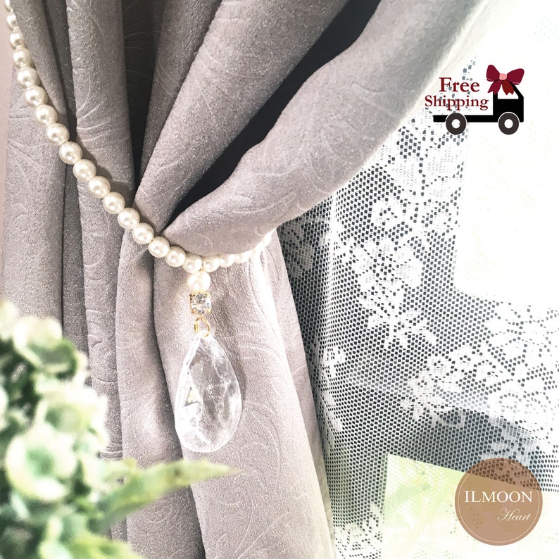 Crystal and Pearls Curtain Tie Backs / Decorative Tiebacks / Etsy