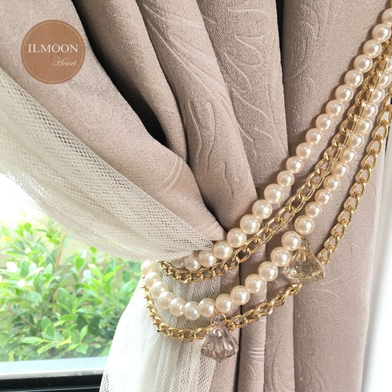 Crystal and Gold Curtain Decor Tie Backs / Decorative Curtain Etsy