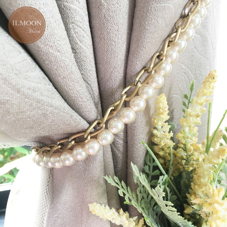 Pairx2 Vintage Pearl Curtain Tie Backs / 2 Tiebacks / Shabby Etsy