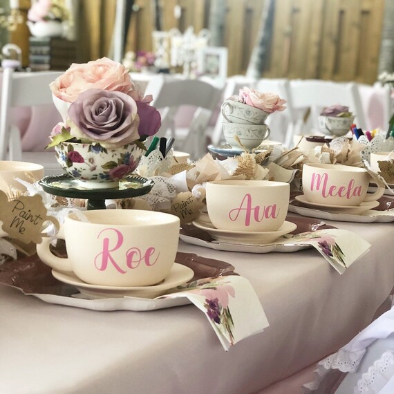 Diy Ceramic Tea Cup Planter Tea Cup Favors Personalized Etsy