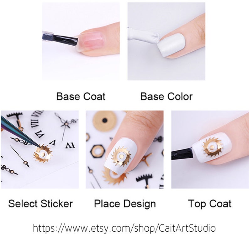 Peacock Feather Nail Stickers  Gold Nail Stickers  Nail image 2