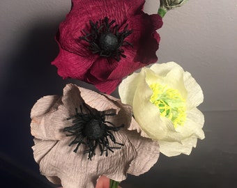 Fleurs en papier crépon