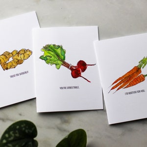Tarjetas de felicitación de acuarela para alimentos