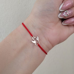 Engel Armband mit 925 Silber plattiert oder 18K Vergoldet Engel Charm und verstellbarer Kabbala String, Bff Brautjungfern Geschenk, Schutzengel