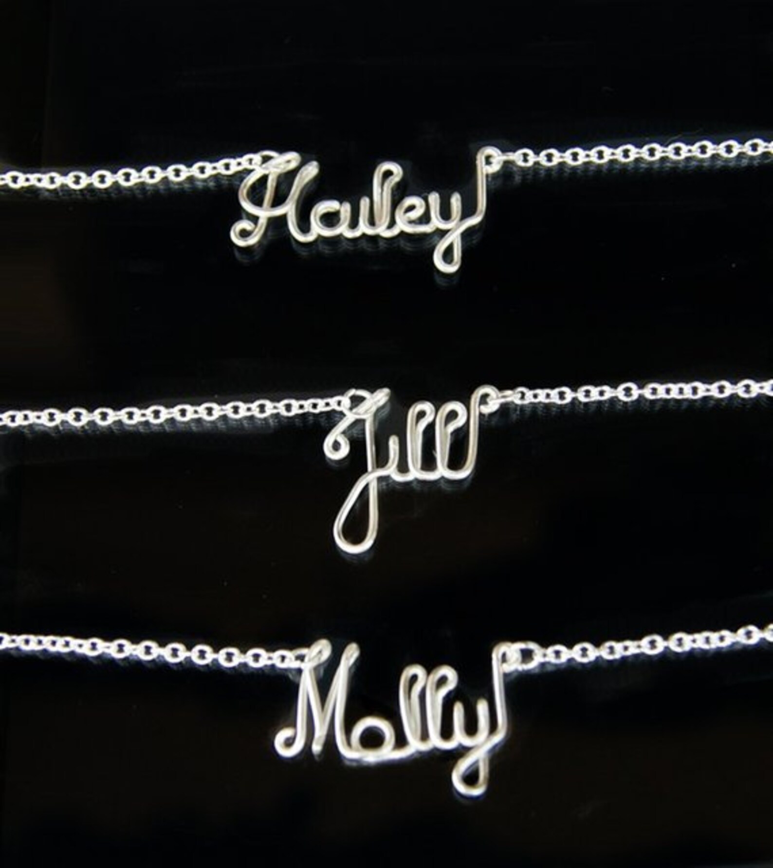 Personalized Necklace Name Necklace Silver Plated Etsy