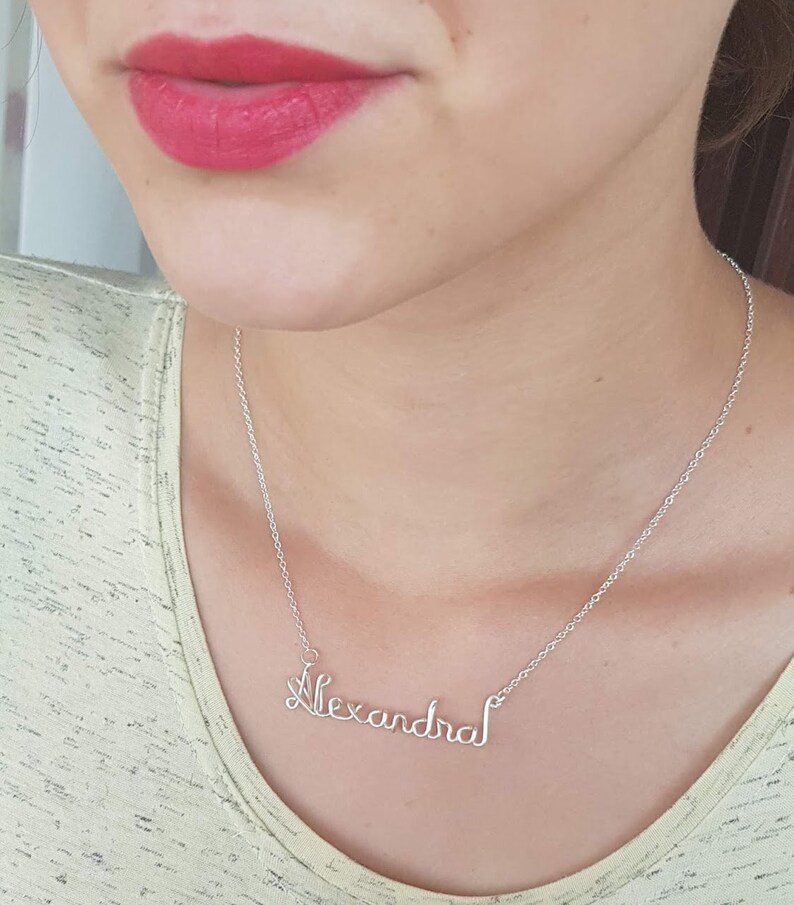 Personalized Necklace Name Necklace Silver Plated Etsy