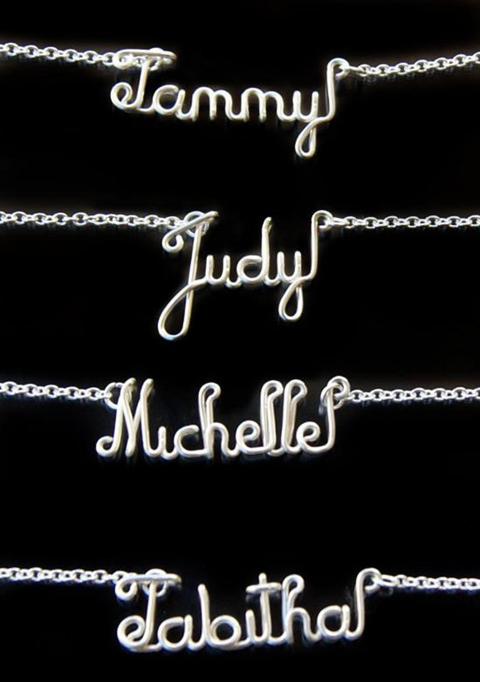 Personalized Necklace Name Necklace Silver Plated Etsy