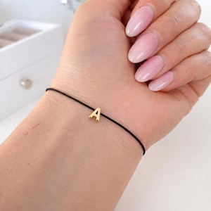 Gold Initial Personalized Tiny Letter Bracelet, Gold Plated, Dainty Minimalist Jewelry, Bridesmaid Gift, Wedding Bracelet, Custom Bracelet