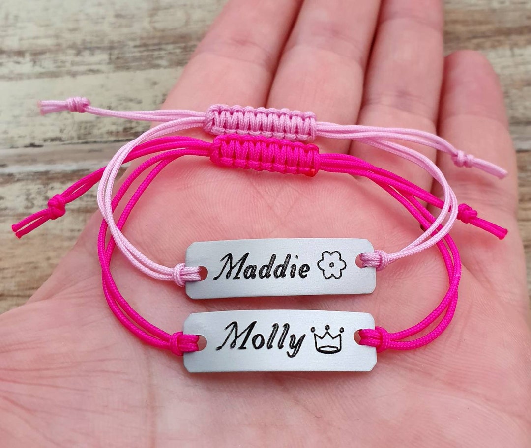 Personalized Engraved Baby Name Bracelet, Stamped ID Bracelet for