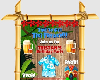 LUAU Themed Digital Invite