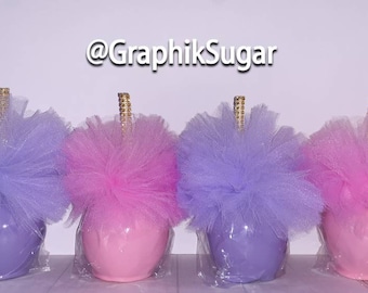 12 Candy Apples with Tutus & Bling Sticks