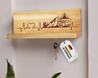 Key board wood with storage magnet camping love engraving personalizable gift key holder board inauguration wall mounting decoration oak