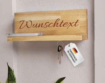 Toetsenbord van hout met opbergmagneet, gegraveerd, gepersonaliseerd cadeau, sleutelhangerbord, housewarming, wandmontage, huwelijkscadeau