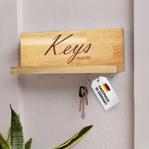 Key board wood with storage hook Keys Please engraving personalizable gift key holder board housewarming wall mounting decoration