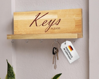 Key board wood with storage hook Keys Please engraving personalizable gift key holder board housewarming wall mounting decoration