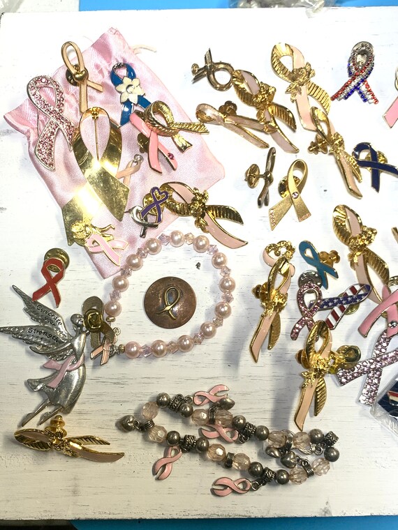 Lot of Breast Awareness Pink Bow Pins - image 9