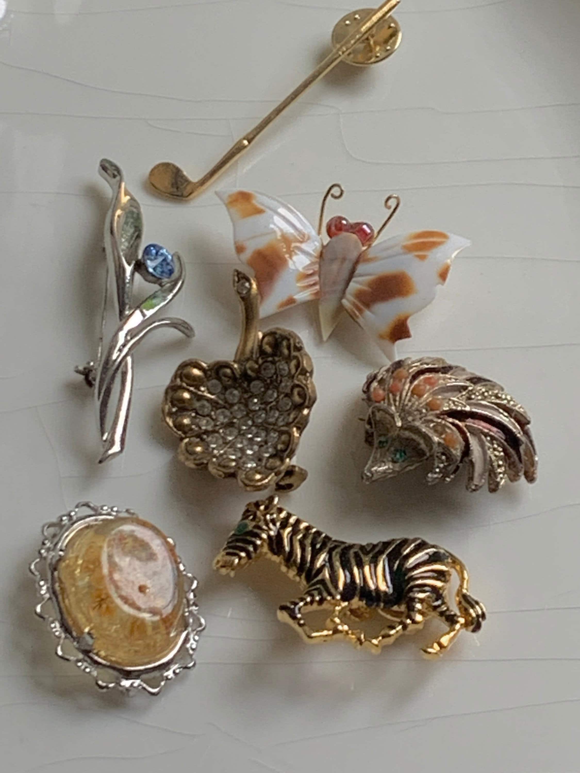 Vintage Pin Lot Seven Pins Modern To Vintage Unique Whimsical Etsy