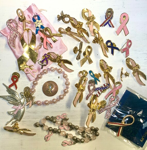 Lot of Breast Awareness Pink Bow Pins - image 3