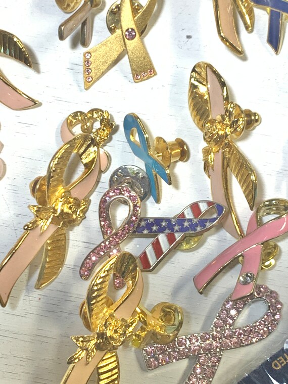 Lot of Breast Awareness Pink Bow Pins - image 5