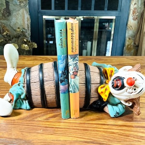 1940 Brass Clown Head Bookends クラウンヘッド 1940 Brass Clown Head Bookends クラウンヘッド