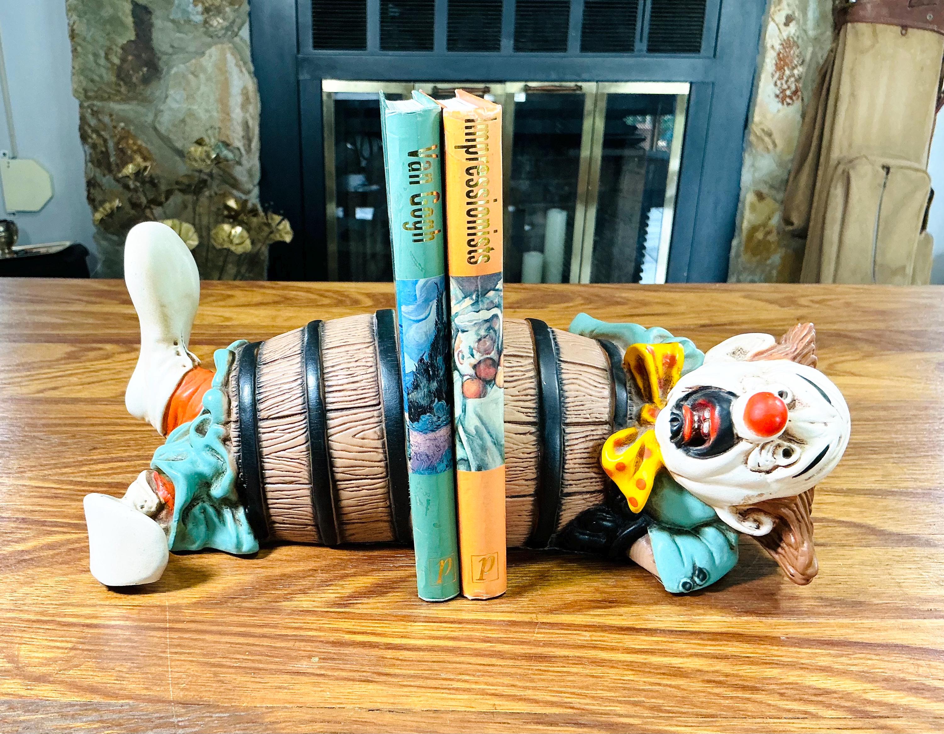 1940 Brass Clown Head Bookends クラウンヘッド 1940 Brass Clown Head Bookends クラウンヘッド