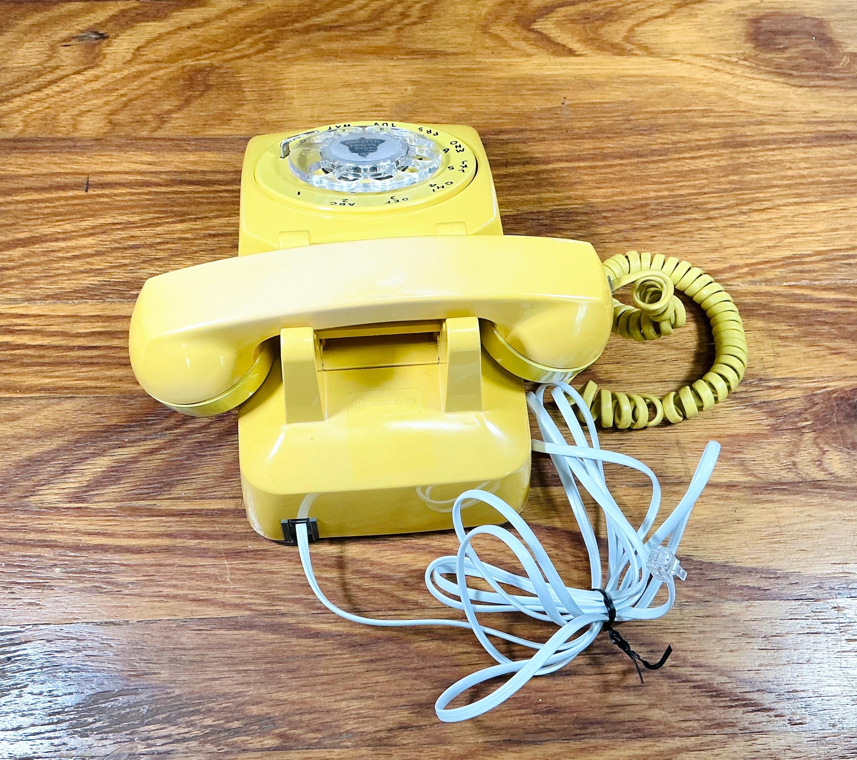 Vintage Western Electric Yellow Gold Rotary Telephone, WORKS