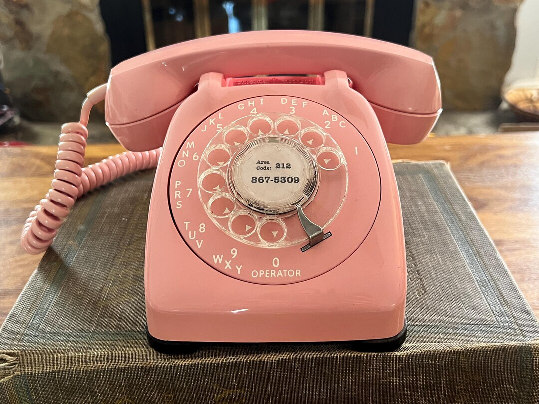 Rare Pink Rotary Dial Phone, Vintage Automatic Electric Telephone