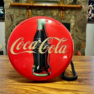 Vintage Coca-cola Light up Disc Telephone W/original Box
