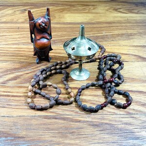 Vintage Brass Incense Burner: Etched Meditation Altar Holder, Made in India