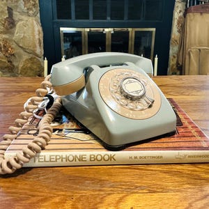 Refurbished Two-Tone Rotary Phone: Working Vintage Automatic Electric Landline Telephone