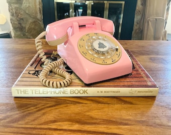 WORKING Stromberg Carlson Bicolor Rotary Dial Telephone:  Pink and Tan Vintage Phone