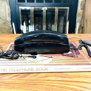 Vintage Black Push-Button Landline Phone: Working Vintage Telephone