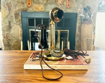Vintage Circa 1913 Western Electric Brass Candlestick Phone: Working Antique Telephone