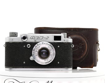 FED-2 Rangefinder Camera M39 Mount circa 1956 Sticky Shutter Collapsible FED 3.5/50 Lens