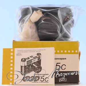 FED-5c NOS Brand New Factory Sealed Internal Wrap Soviet Rangefinder Camera Black Leather Case