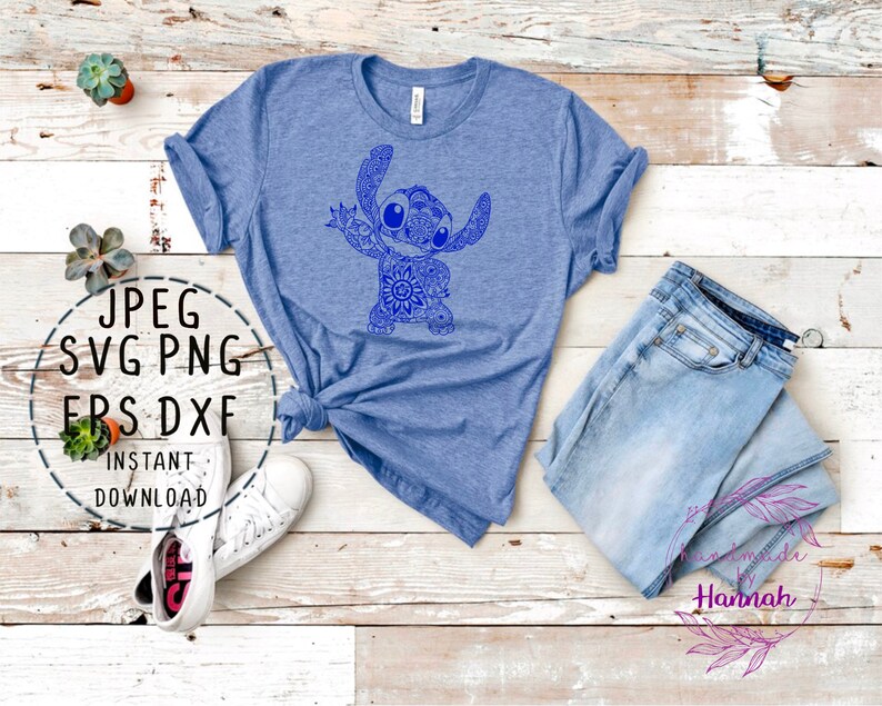 Download Stitch Mandala Svg Disney Character Svg Stitch Svg | Etsy