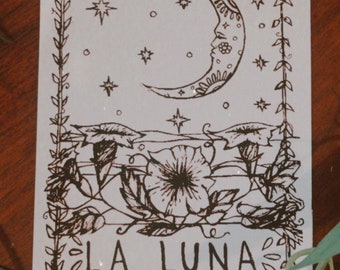 La luna prints - 8.5 x 11 letter size - the moon tarot card mexican art
