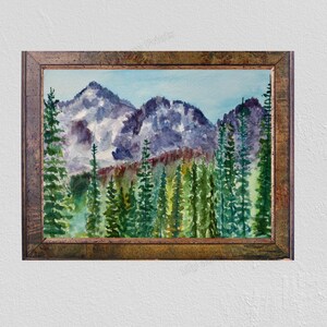 Original Mountain Watercolor Print, Pacific Northwest Landscape Painting, Washington Original Wall Art, Valentine’s Day Gift, Mountains Art