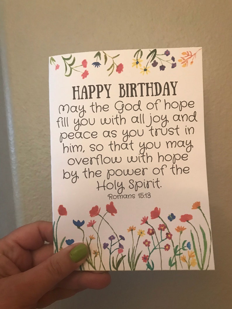 Religious Birthday Card for Her Wildflower Christian Birthday | Etsy