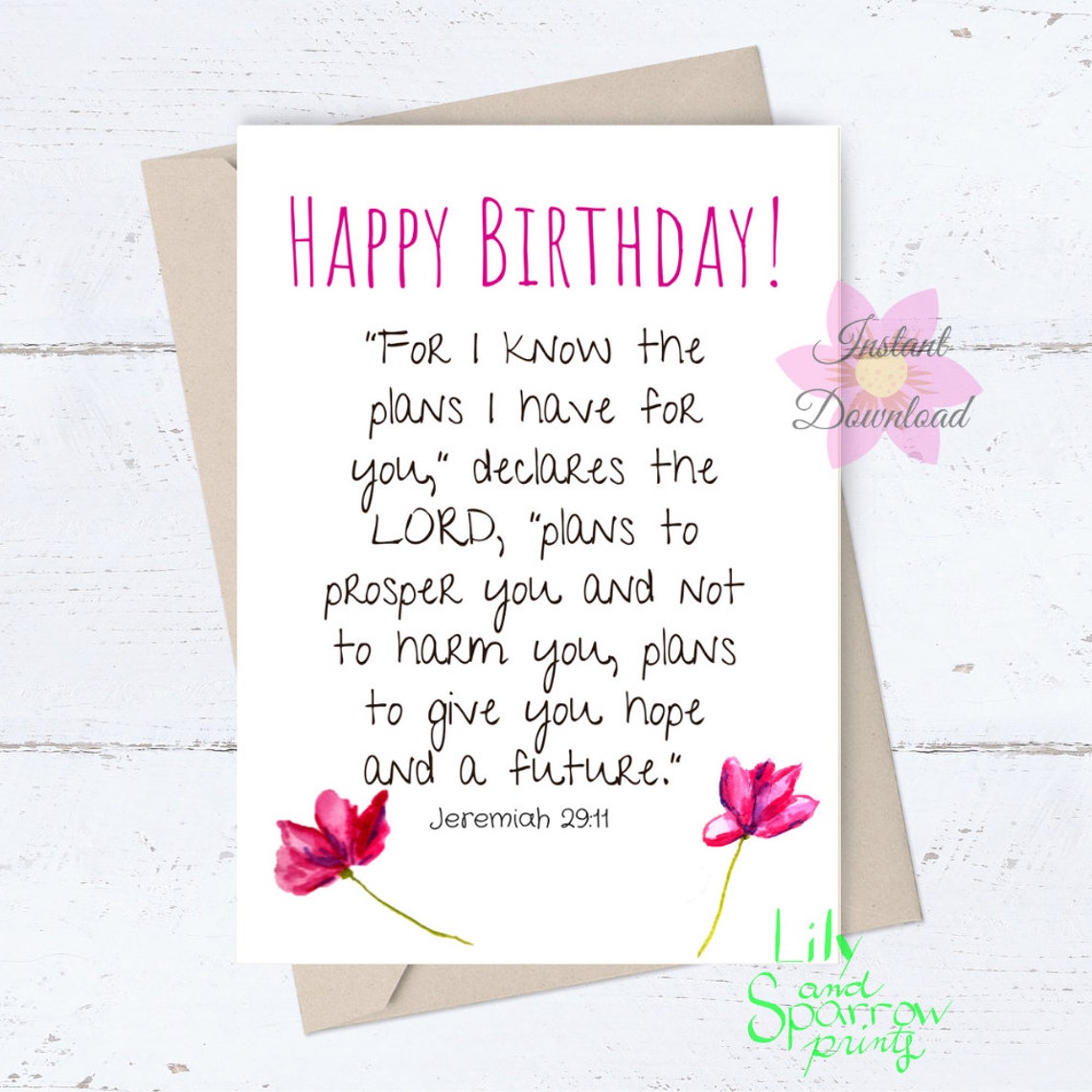 PRINTABLE Religious Birthday Card; Christian Birthday Card for Her; for ...