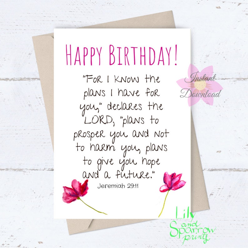 PRINTABLE Religious Birthday Card; Christian Birthday Card for Her; for ...