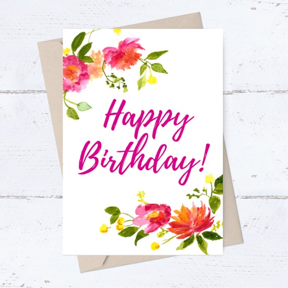 Happy birthday card with pink roses bouquet Stock Photo by