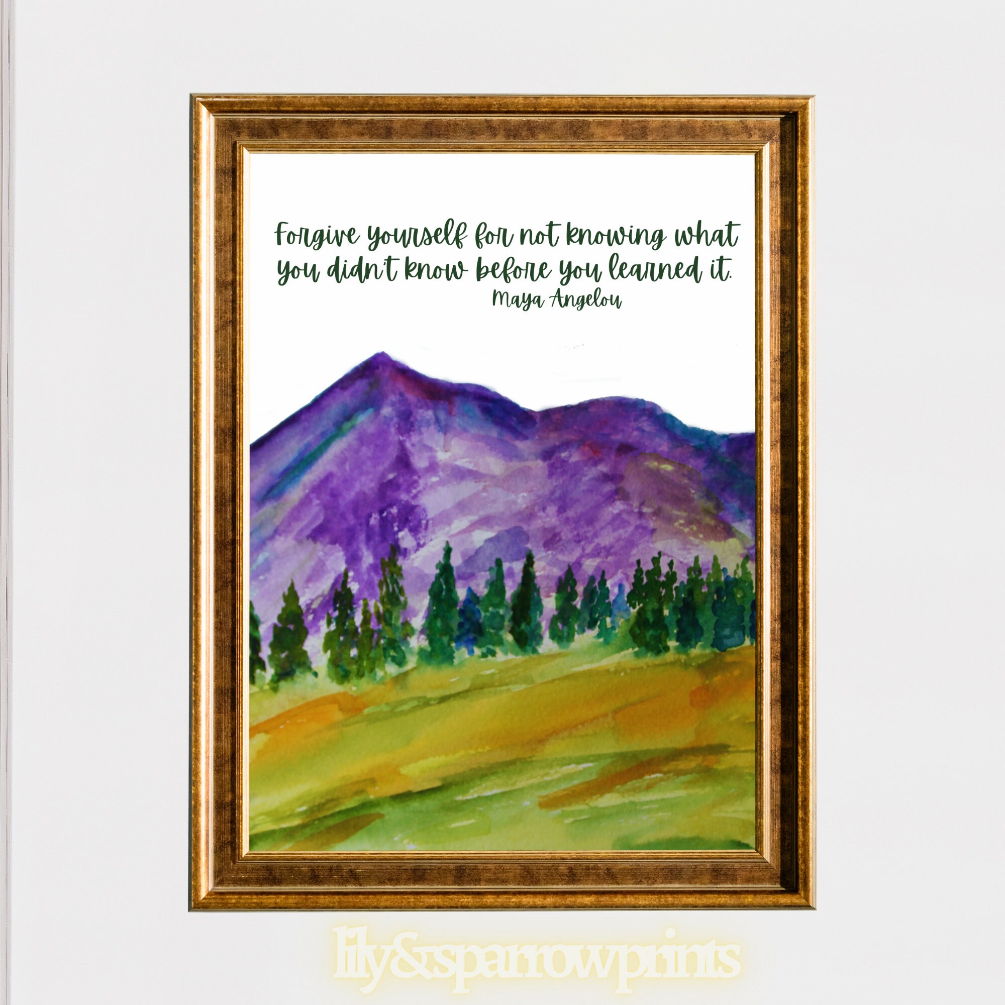 Maya Angelou Inspirational Wall Art, Mountain Painting Gift, Maya — free download