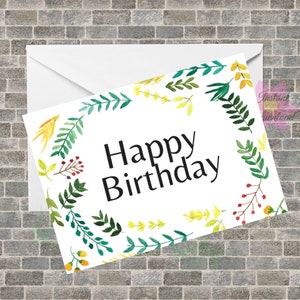 Tarjeta de cumpleaños imprimible para chico, deseos de cumpleaños para él, tarjeta de felicitación de descarga digital, tarjeta hecha a mano para chico, feliz cumpleaños para novio