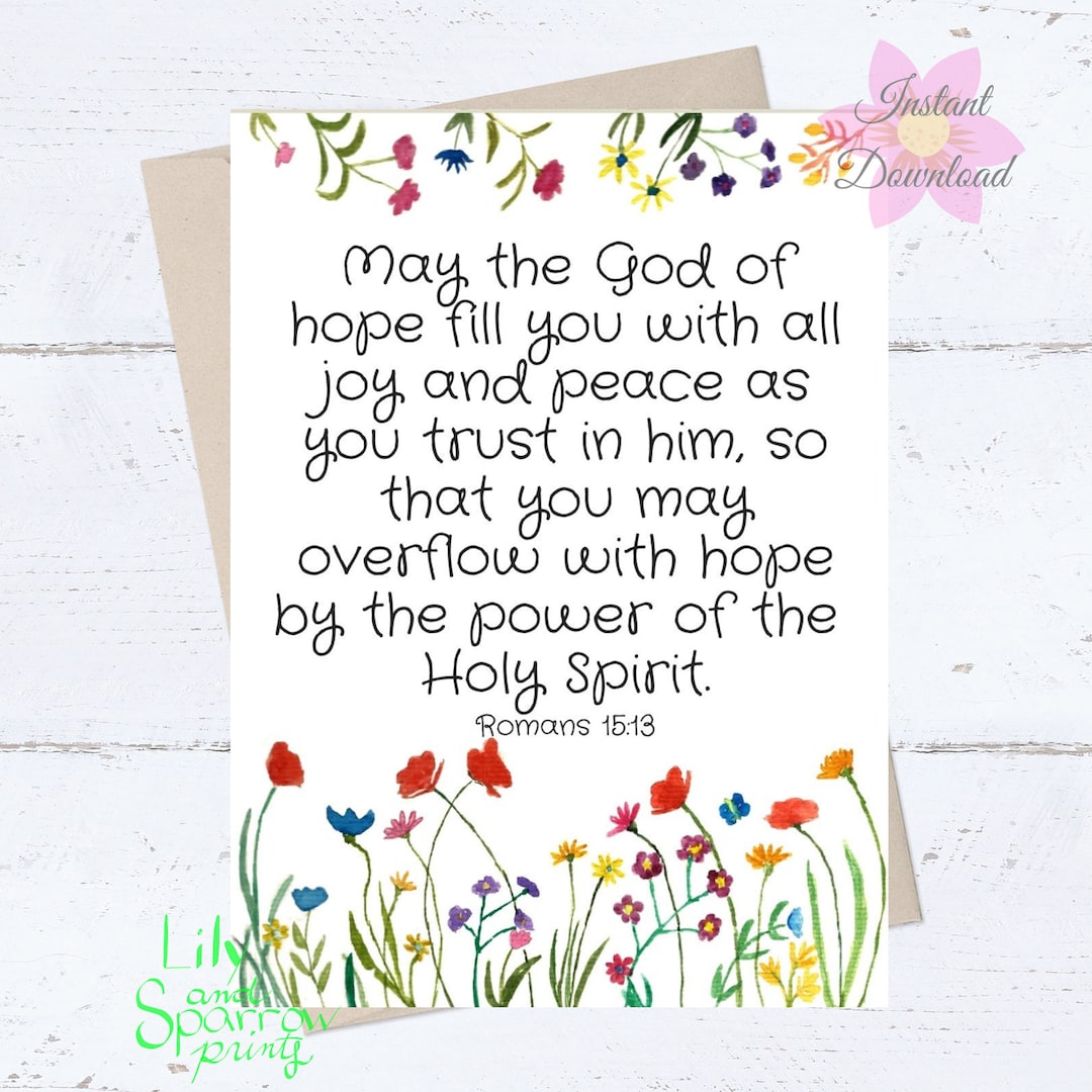 Religious PRINTABLE Birthday Card; Romans Bible Verse Card, Mothers Day ...