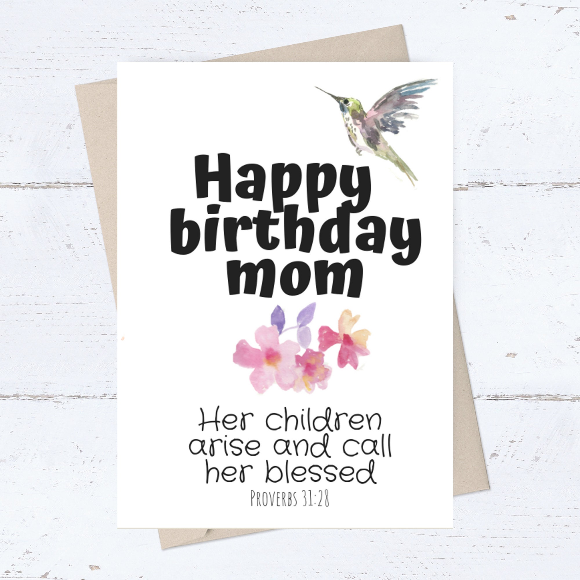 Happy Birthday Mom Religious Printable Birthday Card For Mom Christian Birthday Card | Etsy Singapore