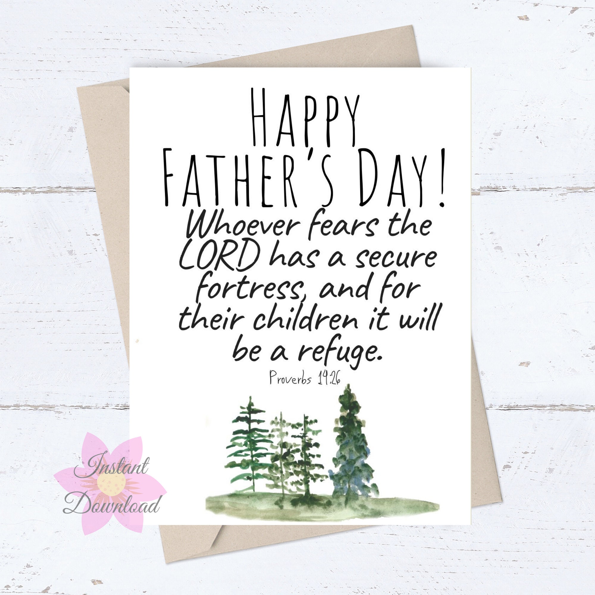 PRINTABLE Fathers Day Card Religious Card Strong Fortress | Etsy