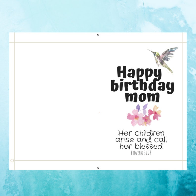 printable birthday card for mom christian birthday card etsy