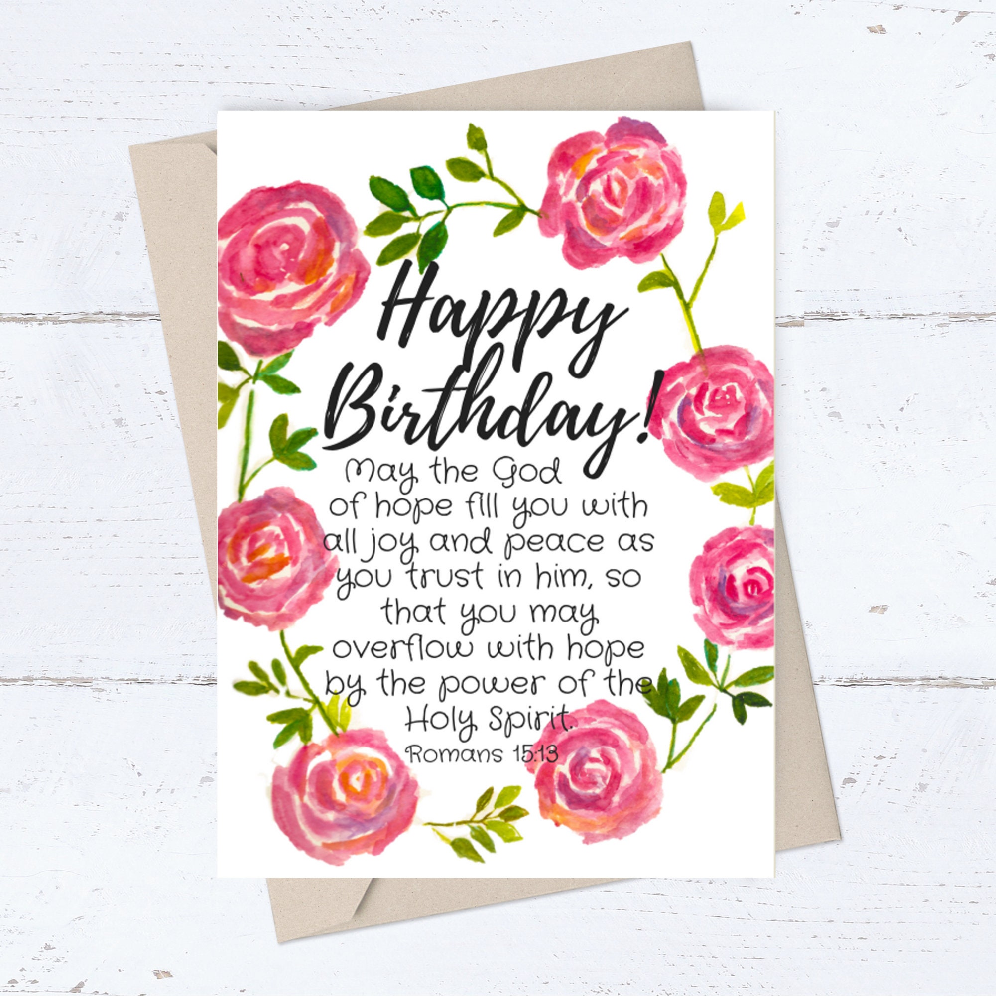 Religious PRINTABLE Birthday Card Romans Bible Verse Card Etsy Canada